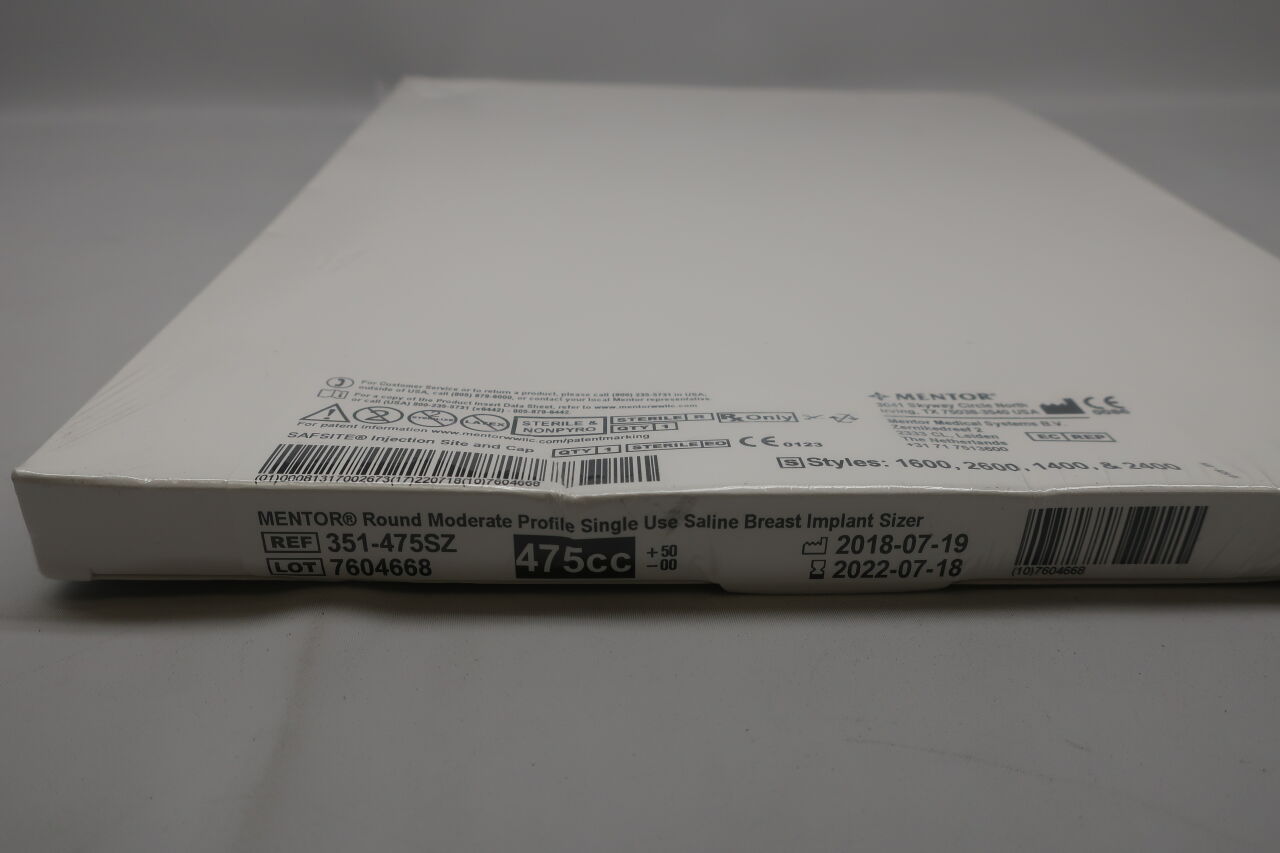 351-475SZ - MENTOR - Round Moderate Profile  Saline Breast Implant Sizer, 475cc, () - ( Expiry Date: 2024-03-01 )