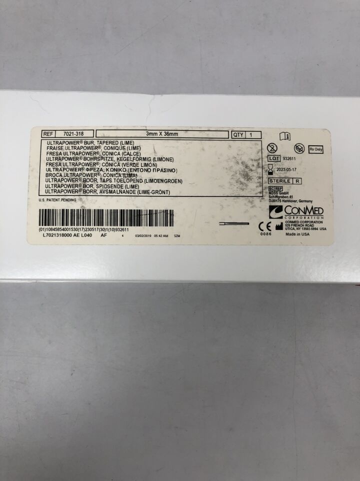 7021-318 - CONMED - Ultrapower Bur Round, 2mm, (BX/1) - ( Expiry Date: 2023-05-17 )