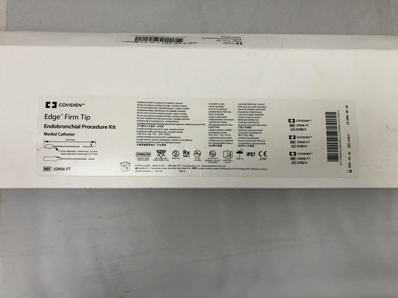 SDKM-FT - COVIDIEN - Edge Firm Tip Endobronchial Procedure Kit Medial Catheter, (BX/1) - ( Expiry Date: 2023-09-02 )