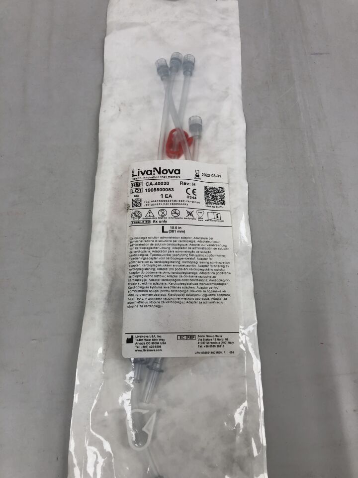 CA-40020 - LIVANOVA - Cardioplegia Solution Administration Adaptor, 15in length, (EA) - ( Expiry Date: 2022-03-31 )