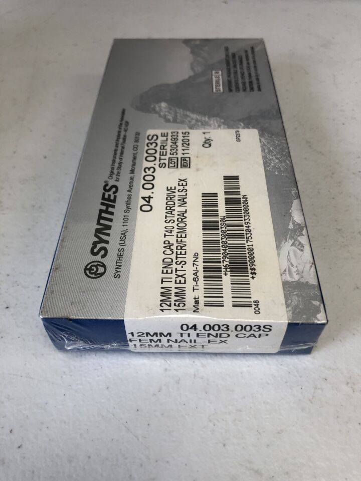 04.003.003S - SYNTHES - 12mm Titanium End Cap T40 Stardrive, (BX/1) - ( Expiry Date: 2015-11-01 )