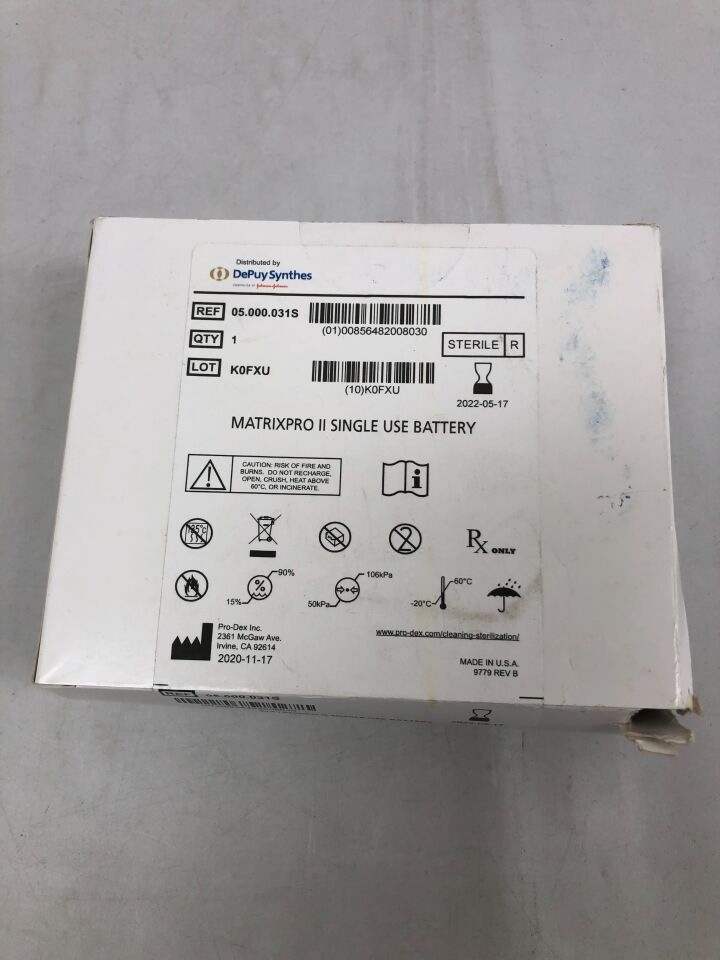 05.000.031S - SYNTHES - MatrixPro II Battery Pack, (BX/1) - ( Expiry Date: 2022-05-17 )