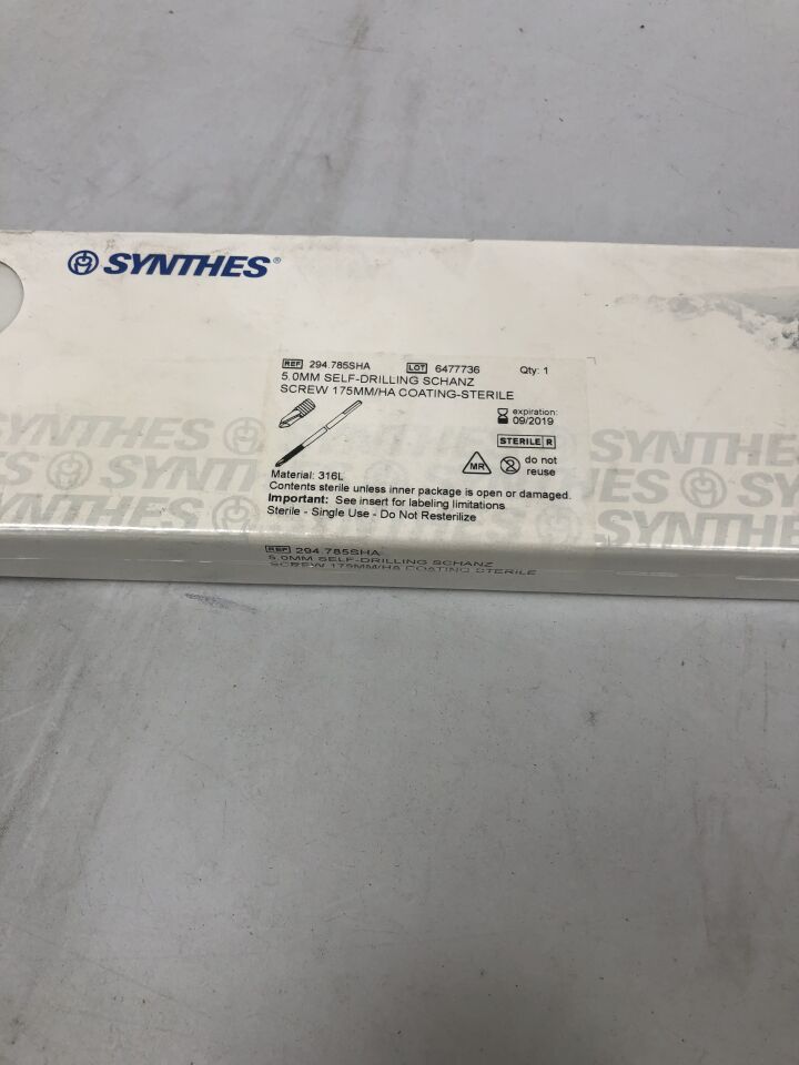 294.785SHA - SYNTHES - Self-Drilling Schanz Screw, 5mm X 175mm, (BX/1) - ( Expiry Date: 2019-09-01 )