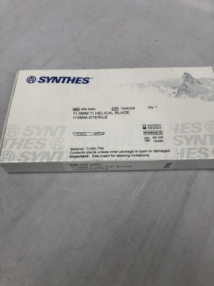 456.308S - SYNTHES - Titanium Helical Blade, 11mm X 115mm, (BX/1) - ( Expiry Date: 2023-03-31 )