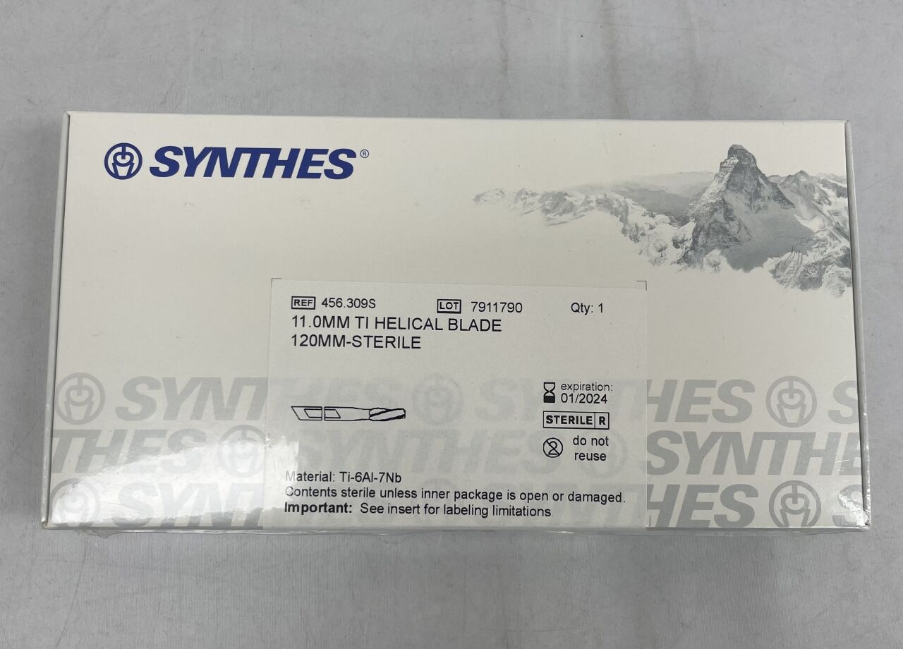 456.309S - SYNTHES - 11.0mm ti helical blade 120mm-sterile, () - ( Expiry Date: 2024-01-31 )