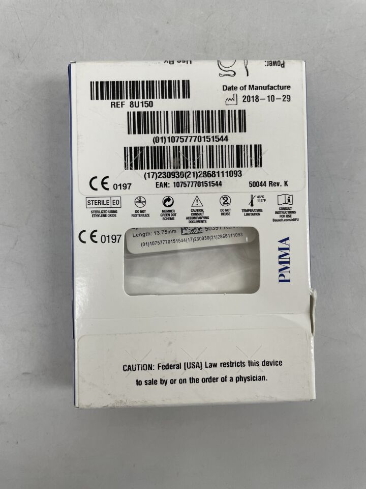 8U150 - BAUSCH & LOMB - PMMA Intraocular Lens, L122UV 13.75MM +15.0, (BX/1)