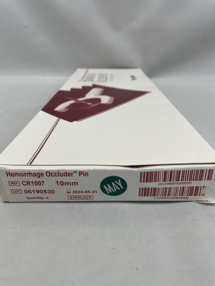 CR1007 - SURGIN SURGICAL INSTRUMENTATION - Hemorrhage Occluder Pin Standard, 10 mm head, (BX/2) - ( Expiry Date: 2024-05-31 )