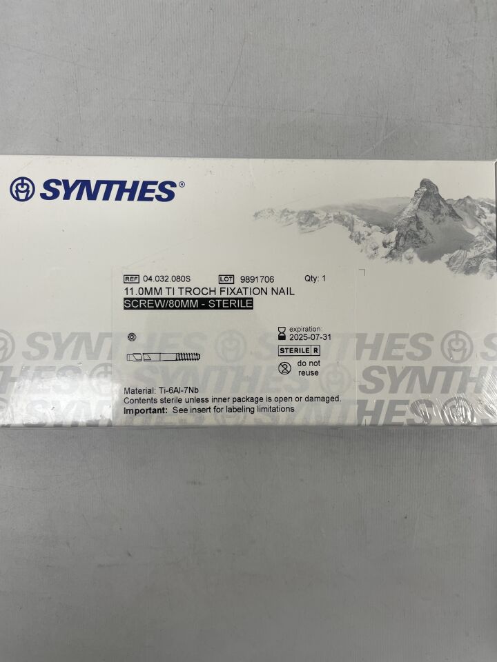 04.032.080S - SYNTHES - 11.0mm ti troch fixation nail screw/80mm - sterile, (BX/1) - ( Expiry Date: 2025-07-31 )