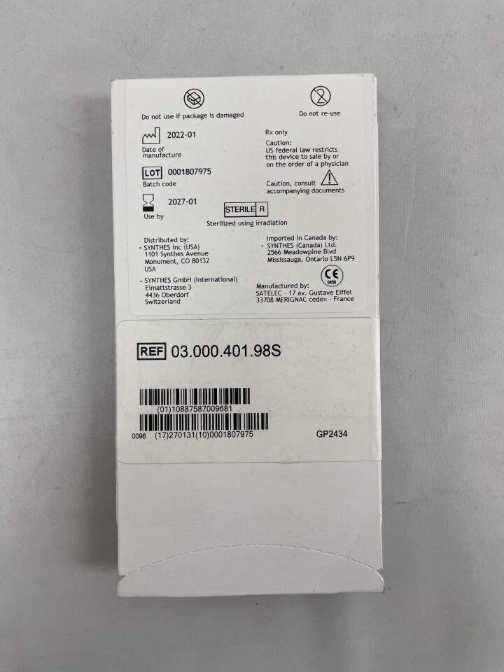 03.000.401.98S - SYNTHES - Sterile Saw, 20.9 x 14.1 x 4 x 0.6 mm
, () - ( Expiry Date: 2027-01-01 )