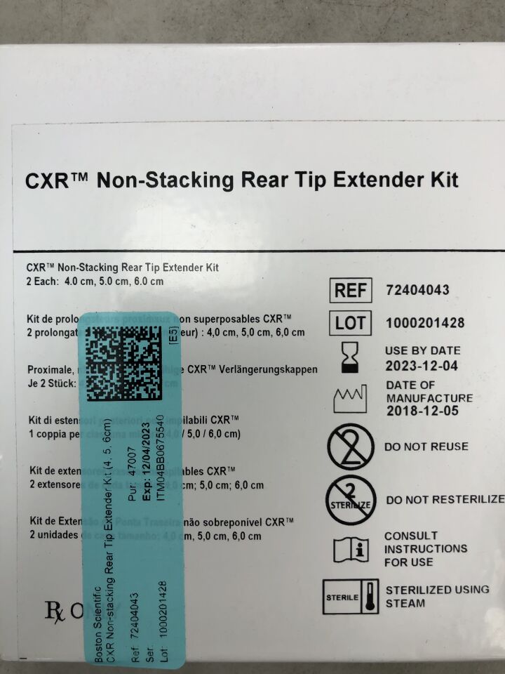72404043 - AMS - CXR Non-Stacking Rear Tip Extender Kit, 2 each size: 4.0 cm, 5.0 cm, 6.0 cm, (BX/1) - ( Expiry Date: 2023-12-04 )