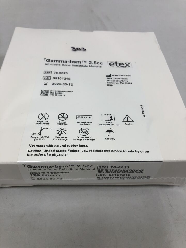 76-6023 - ETEX CORPORATION - Gamma-bsm 2.5cc Moldable Bone Substitute Material, (BX/1) - ( Expiry Date: 2024-03-12 )