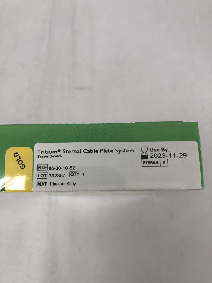 86-30-10-S2 - RTI SURGICAL - Tritium Sternal Cable Plate System, Screw, 3.0mm x 10mm, (BX/2)