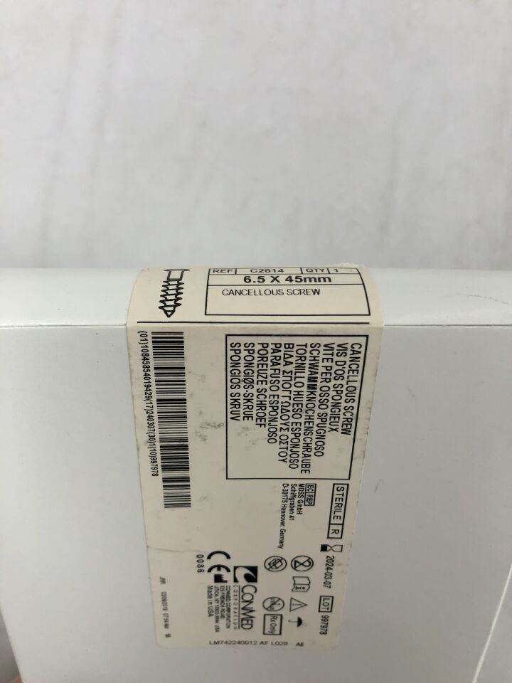 C2614 - CONMED - cancellous screw 6.5mm x 45mm, (BX/1) - ( Expiry Date: 2024-03-07 )