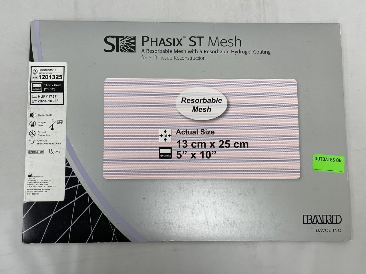 1201325 - BARD - phasix st mesh rectangle 5" x 10", () - ( Expiry Date: 2023-10-28 )