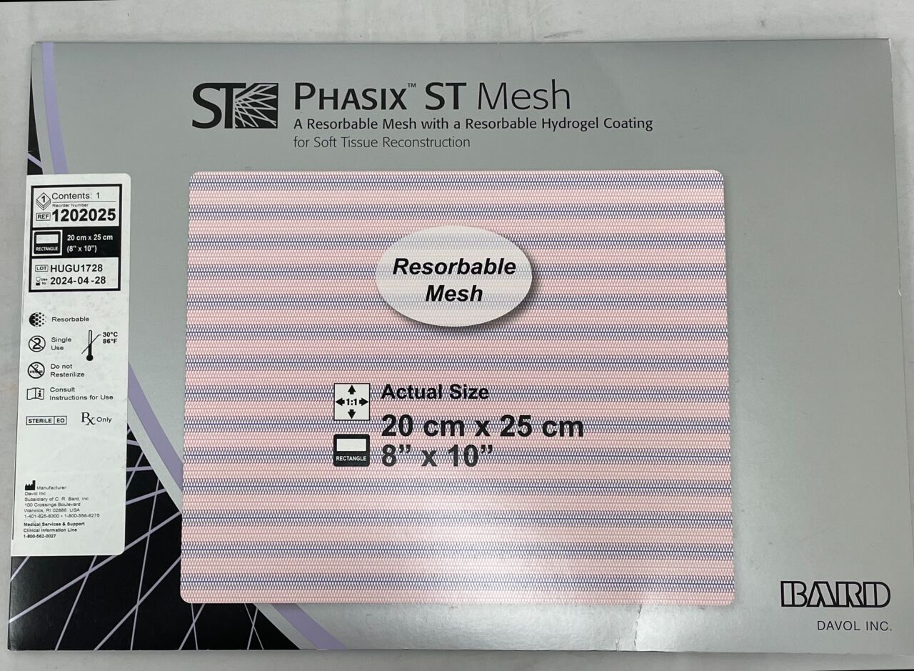 1202025 - BARD - phasix st mesh rectangle 8" x 10", (BX/1) - ( Expiry Date: 2024-04-28 )