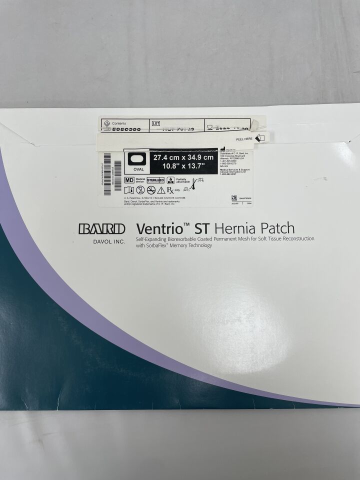 5950090 - BARD - mesh ventrio st hernia patch, extra large oval 27.4cm x 34.9cm, (EA) - ( Expiry Date: 2023-10-28 )
