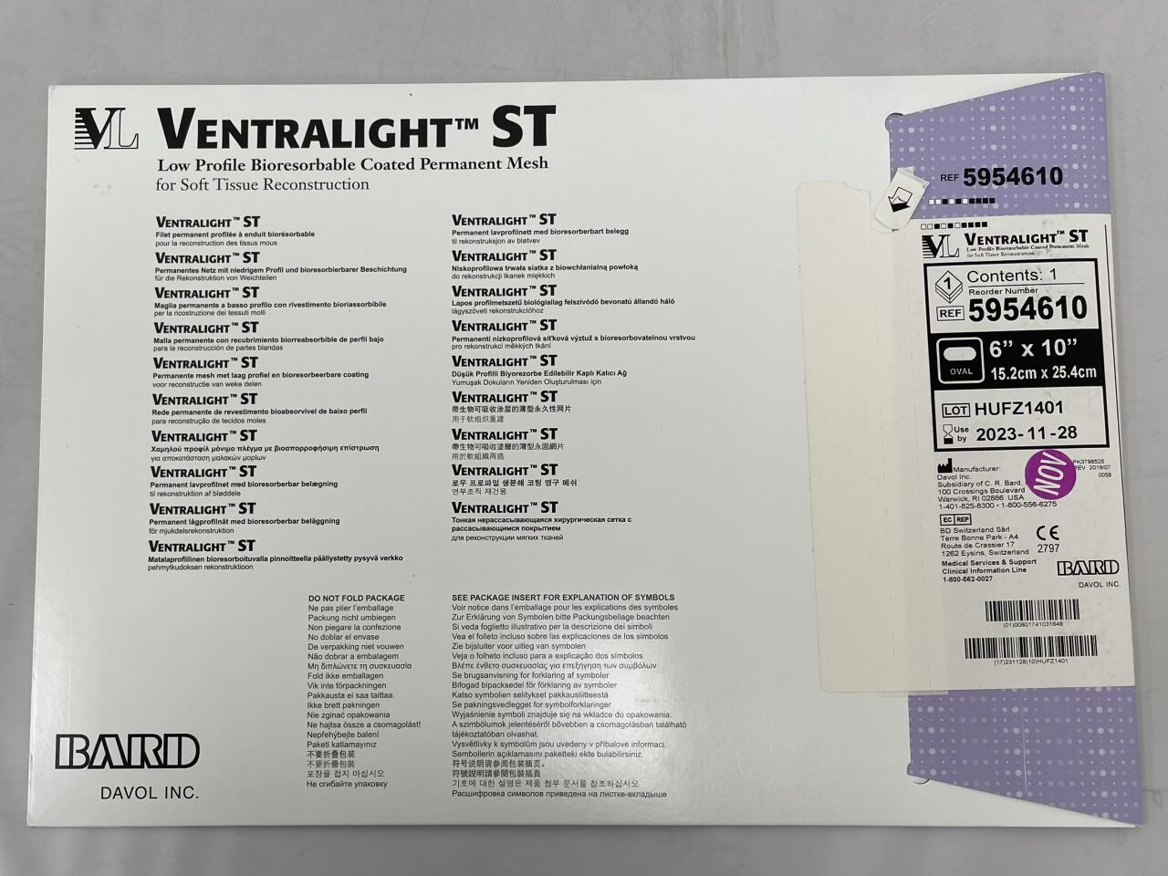 5954610 - BARD - ventralight st mesh: 6" x 10" oval, (EA) - ( Expiry Date: 2023-11-28 )