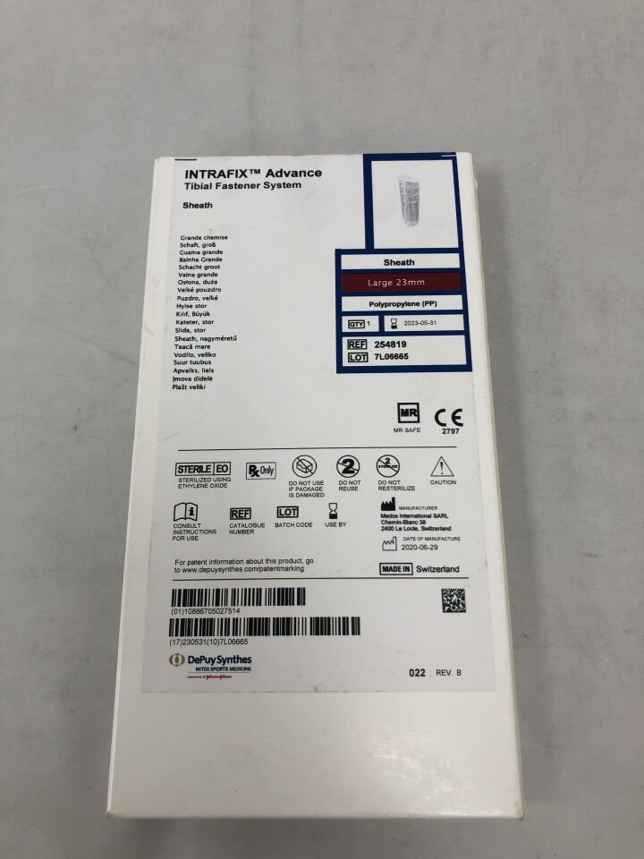 254819 - DEPUY - Intrafix Advance Tibial Fastener System, 23mm large sheath, (BX/1) - ( Expiry Date: 2023-05-31 )