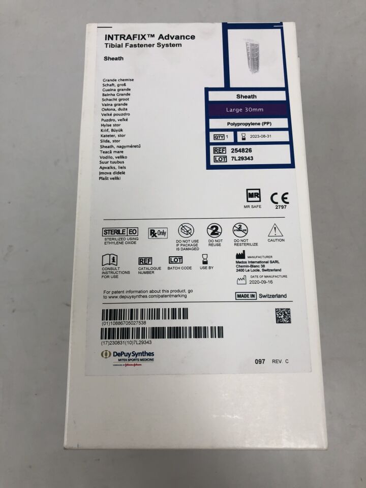 254826 - DEPUY - Intrafix Advance Tibial Fastener System, 30mm large sheath, (BX/1) - ( Expiry Date: 2023-08-31 )