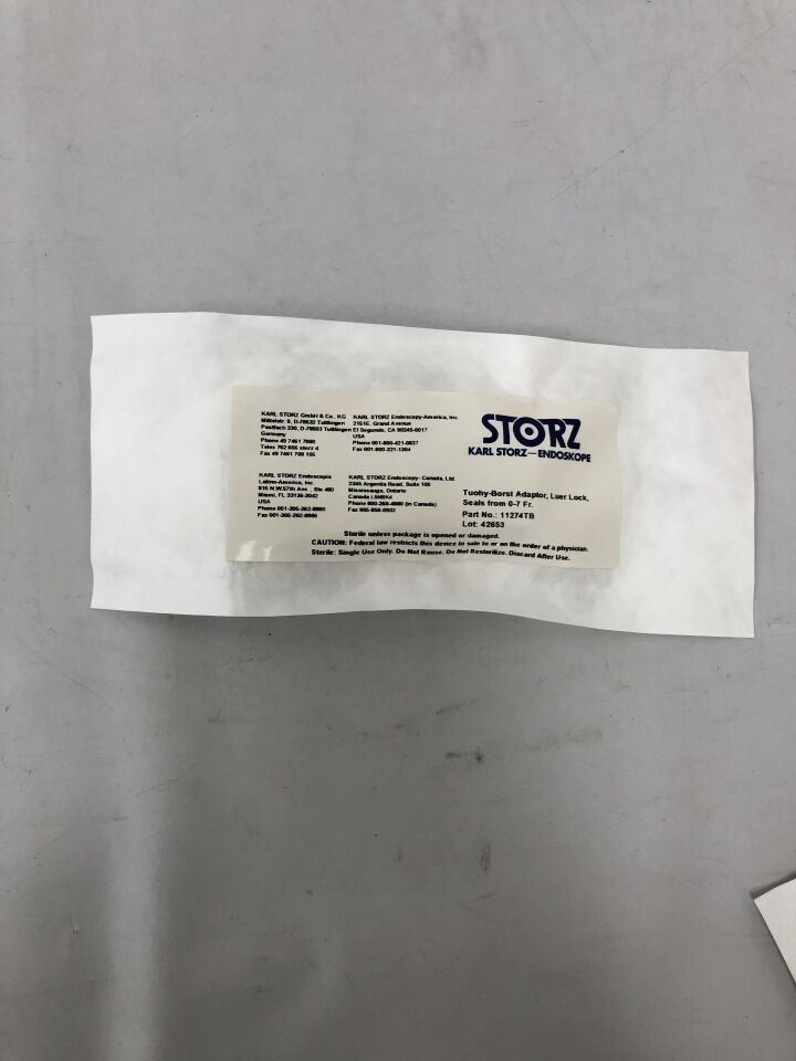 11274TB  -  STORZ  -  Tuohy-Borst Adaptor, Luer Lock, Seals from 0-7F , ( EA )  -  ( Expiry Date : 2099-01-01 )