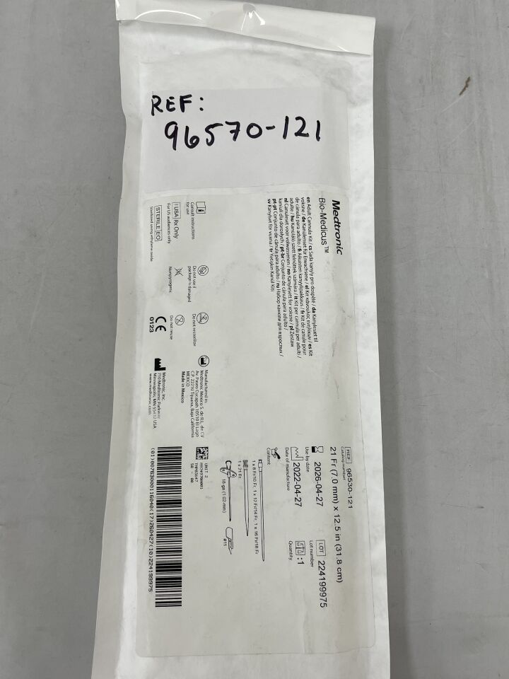 96570-121  -  MEDTRONIC  -  bio-medicus nextgen femoral arterial/jugular venous cannula 21f x 31.8cm, 3/8" vented, kit 96530-121 , ( EA )  -  ( Expiry Date : 2026-04-27 )