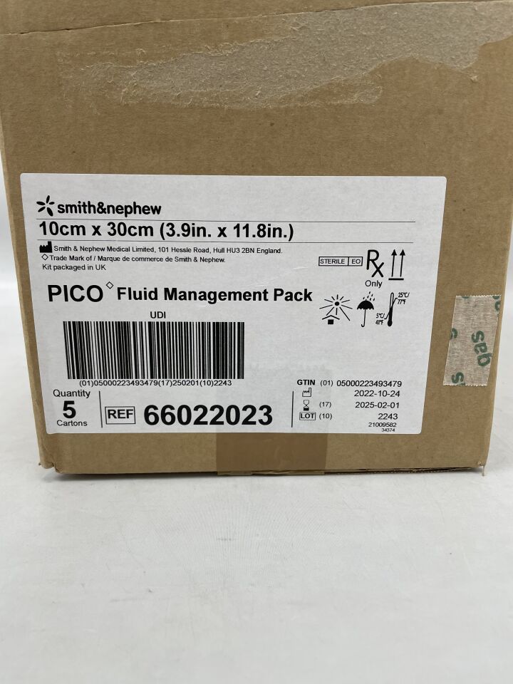 66022023 - SMITH &amp; NEPHEW - Paquete de gestión de fluidos pico npwt de 10 cm x 30 cm (CS/5) - (Fecha de caducidad: 01/02/2025)