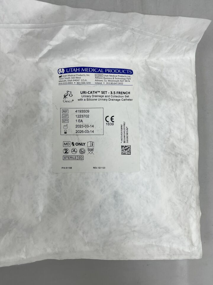 4193509 - UTAH MEDICAL - Kit de drenaje y recolección urinaria Uri-Cath, 5 unidades - (Fecha de caducidad: 14/03/2026)