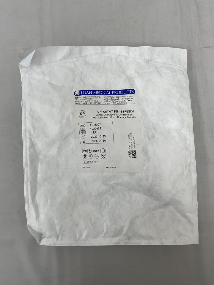 4195007 - UTAH MEDICAL - Kit de drenaje y recolección urinaria Uri-Cath, 5 unidades - (Fecha de caducidad: 30/04/2025)