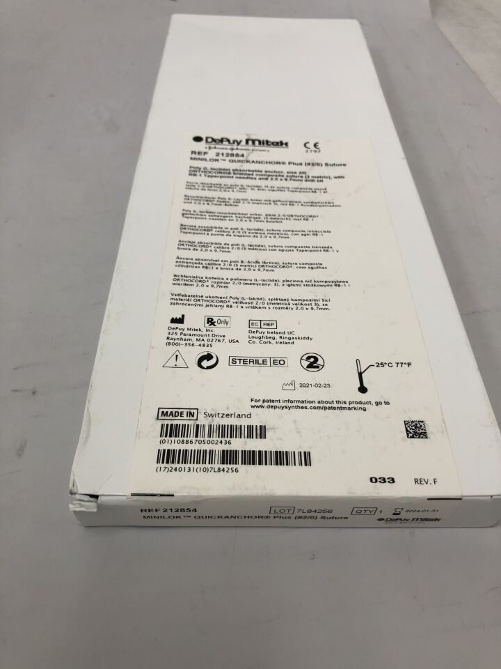 212854 - DEPUY - Quickanchor Plus Suture, (BX/1) - ( Expiry Date: 2024-01-31 )