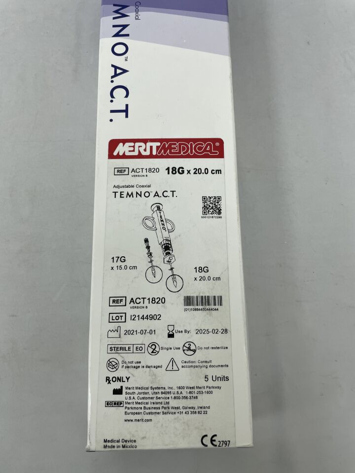 ACT1820/B  -  MERIT MEDICAL  -  CorVocet Biopsy System 18Gx20cm  , ( BX/5 )  -  ( Expiry Date : 2025-02-28 )
