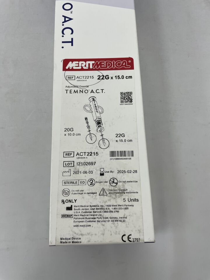 ACT2215/B  -  MERIT MEDICAL  -  Adjustable Coaxial Temno Soft Tissue Biopsy System, 20G x 10.0cm, 22G x 15.0cm , ( BX/5 )  -  ( Expiry Date : 2025-02-28 )