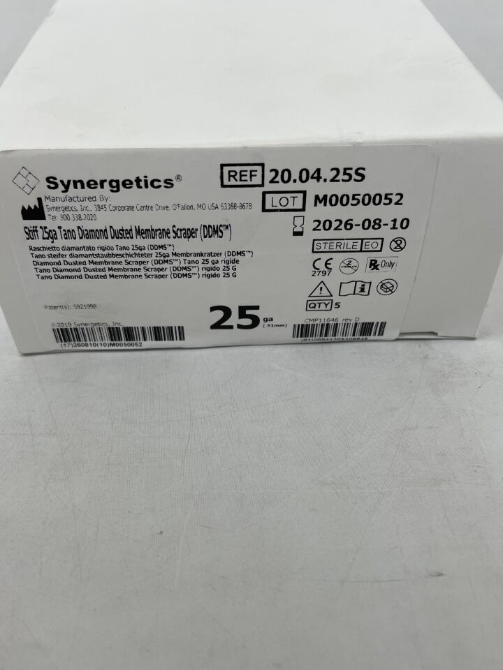 20.04.25S  -  SYNERGETICS  -  25g stiff tano diamond dusted membrane scraper , ( BX/5 )  -  ( Expiry Date : 2026-08-10 )