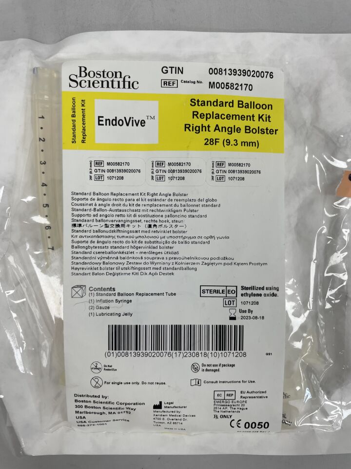8217 - BOSTON SCIENTIFIC - EndoVive Standard Balloon Replacement Kit, Right Angle Bolster, 28F, (EA) - ( Expiry Date: 2023-07-16 )