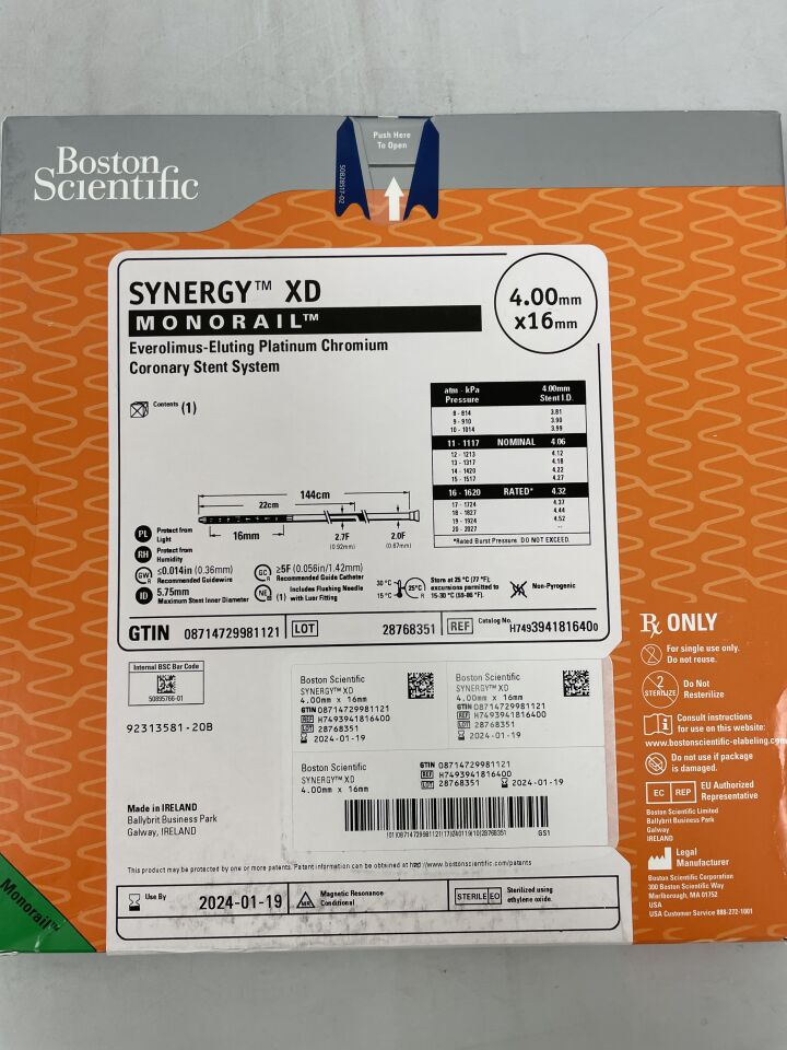 394181640 - BOSTON SCIENTIFIC - Everolimus-Eluting Platinum Chromium Coronary Stent System, (EA) - ( Expiry Date: 2024-01-19 )
