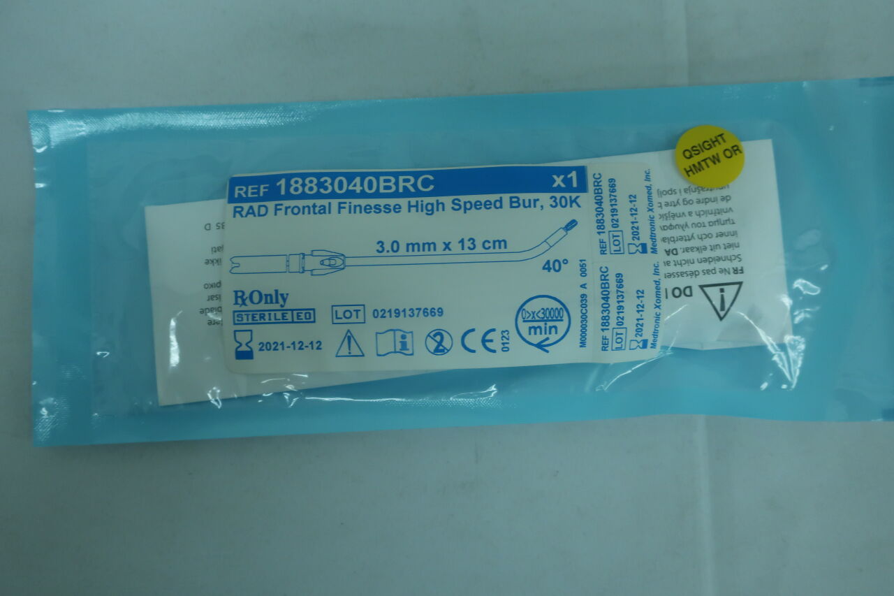 1883040BRC - MEDTRONIC - 30K Frontal Finesse Barrel Burr, 3 mm dia. x 13 cm Length, 40° Angle, () - ( Expiry Date: 2024-03-16 )