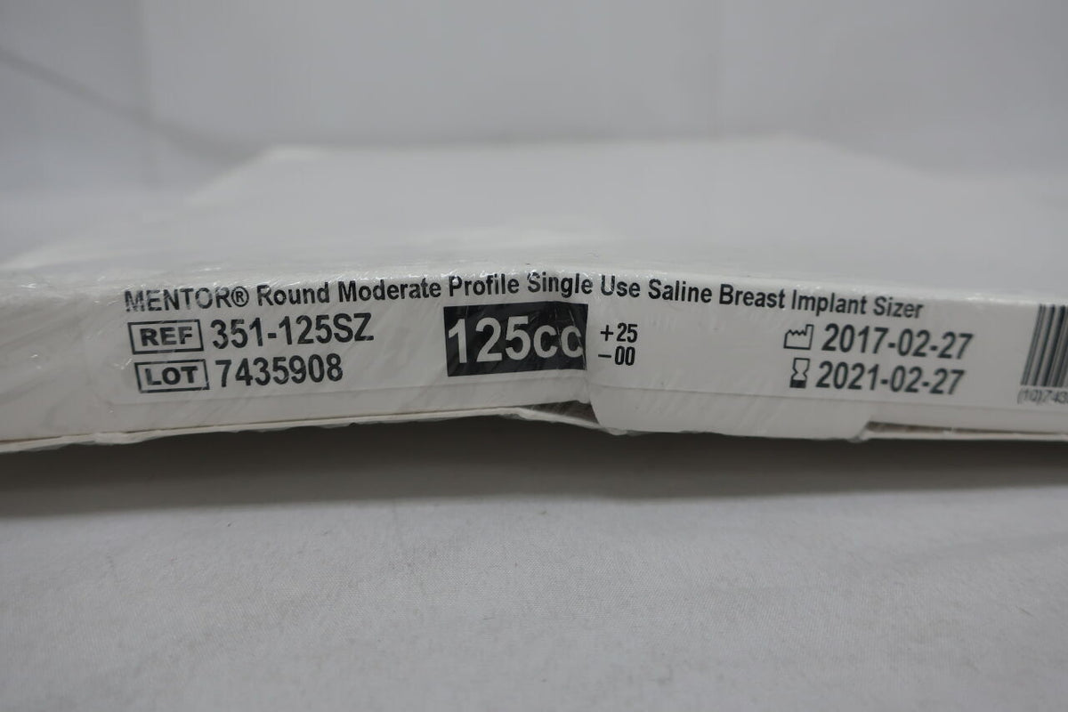 351-125SZ - MENTOR - Round Moderate Profile Saline Breast Implant Sizer, 125cc, (BX/1)