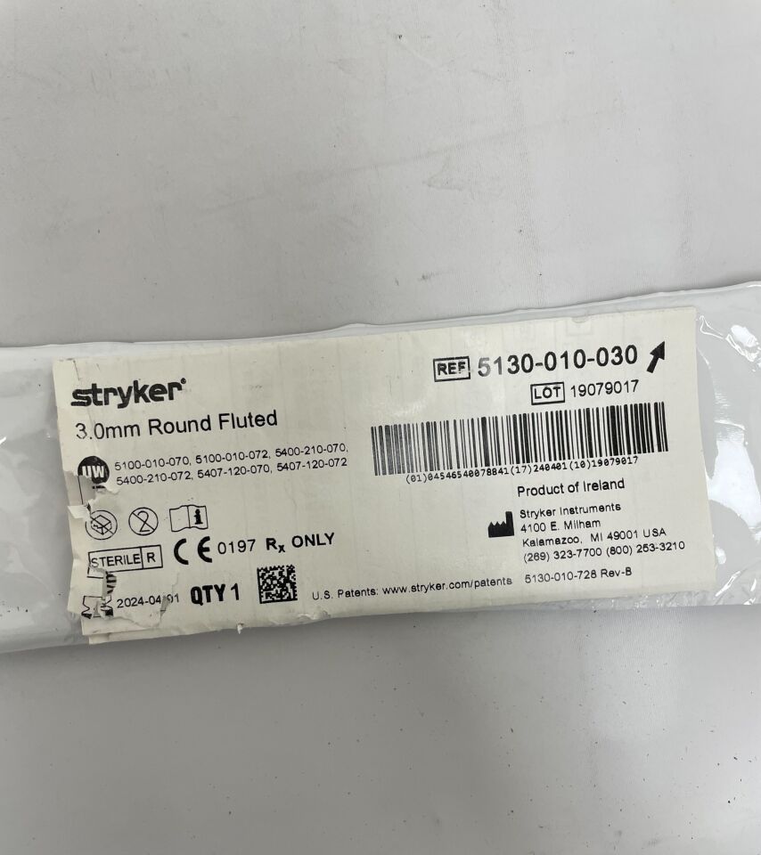 5130-010-030 - STRYKER - 3.0mm Round Fluted, (EA) - ( Expiry Date: 2024-04-01 )