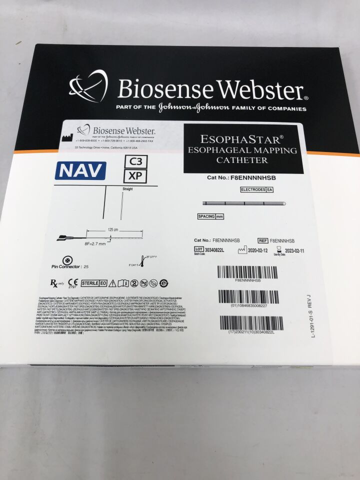 F8ENNNNHSB - BIOSENSE WEBSTER - EsophaStar Esophageal Mapping Catheter, 125cm, 8F, (BX/1) - ( Expiry Date: 2023-02-11 )