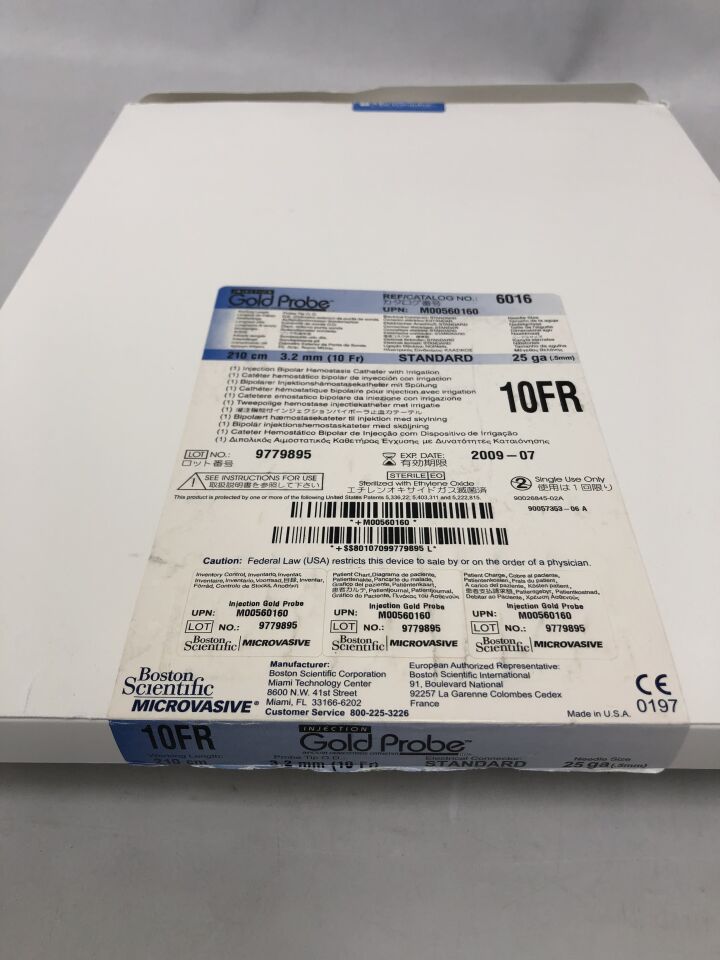 6016 - BOSTON SCIENTIFIC - Injection Gold Probe Bipolar Hemostasis Catheter with Irrigation, 25G Needle, 10F X 210cm, () - ( Expiry Date: 2009-07-01 )