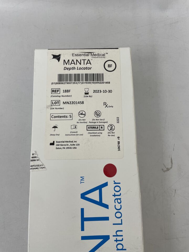 188F - ESSENTIAL MEDICAL - MANTA Depth Locator 8f, (BX/5) - ( Expiry Date: 2023-10-30 )