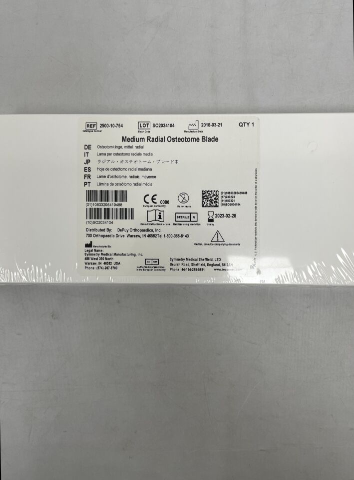 2500-10-754 - SYMMETRY MEDICAL - Medium Radial Osteotome Blade, (BX/1) - ( Expiry Date: 2023-02-28 )