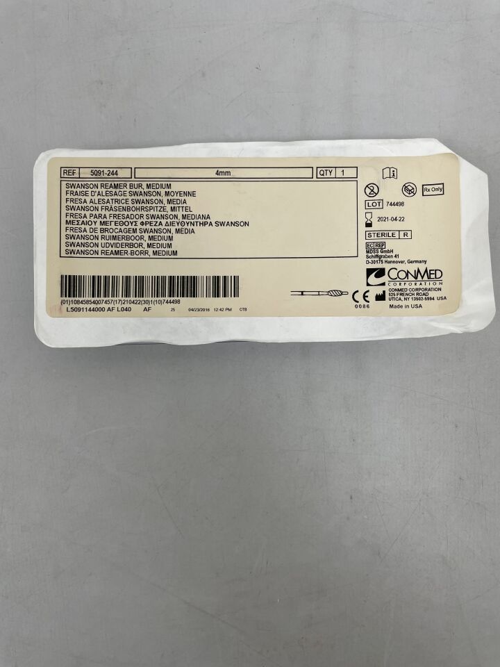 5091-244 - CONMED - Swanson Reamer Bur, Medium 4mm, (EA) - ( Expiry Date: 2021-04-22 )