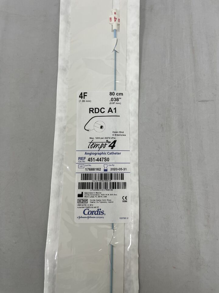 451-447S0 - CORDIS - Tempo4 Angiographic Catheter RDC A1 4F, (EA) - ( Expiry Date: 2020-05-31 )