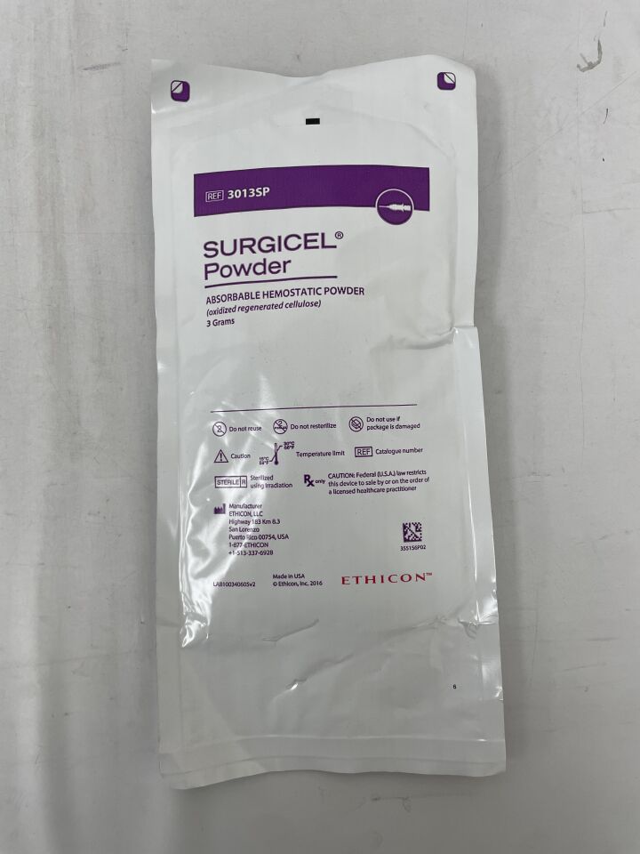3013SP - ETHICON - Surgicel Powder Absorbable Hemostat, 3 g, () - ( Expiry Date: 2022-08-31 )