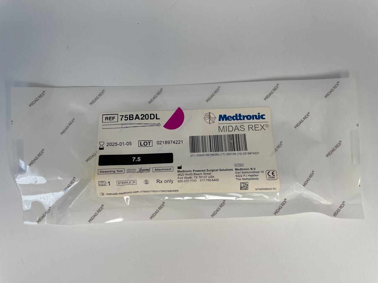 75BA20DL - MEDTRONIC -   tool 75ba20dl lgn 7.5cm 2mm ball dmd l, (EA) - ( Expiry Date: 2024-07-30 )