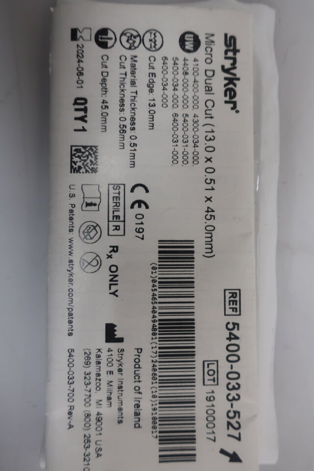 5400-033-527 - STRYKER - MICRO DUAL KIT , (EA) - ( Expiry Date: 2024-06-01 )
