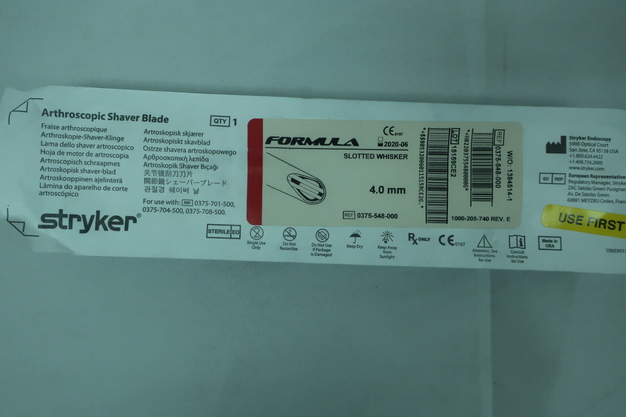 0375-548-000 - STRYKER - Arthroscopic Shaver Blade Slotted Whisker, () - ( Expiry Date: 2024-08-03 )