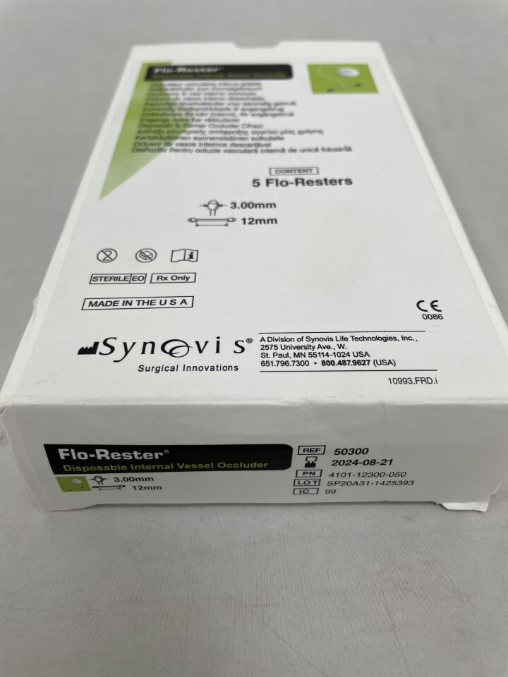 50300 - BAXTER - synovis flo-rester disposable vessel occluder 3.00mm x 12mm, () - ( Expiry Date: 2024-08-21 )