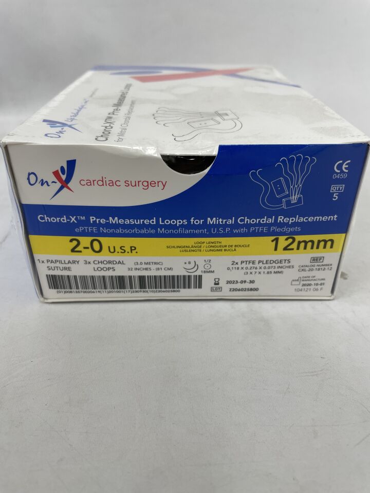 CXL-20-1812-12 - ONX LIFE - Chord-X Pre-Measured Loops for Mitral Chordal Replacement 2-0, 20mm, (BX/5) - ( Expiry Date: 2023-09-30 )