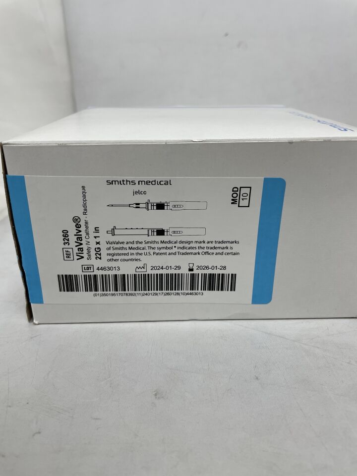 3260  -  SMITHS MEDICAL  -  ViaValve Safety IV Catheters - ViaValve 22G x 1" Safety IV Catheter  , ( BX/50 )  -  ( Expiry Date : 2026-01-28 )